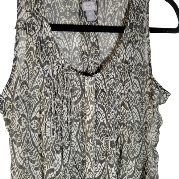 Converse One Star green sheer print sleeveless blouse Size XS - Picture 2 of 9